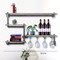 Industrial Wine Racks with 4 Stem Glass Holder Wall Mounted Rustic Metal Shelf
